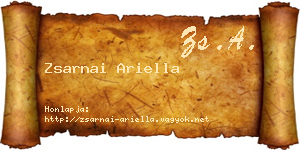 Zsarnai Ariella névjegykártya